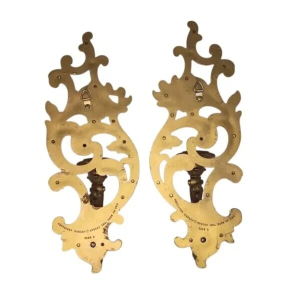 Ornate Candle Sconce Pair Syroco #5133 1965 MCM Hollywood Regency - Picture 2 of 5